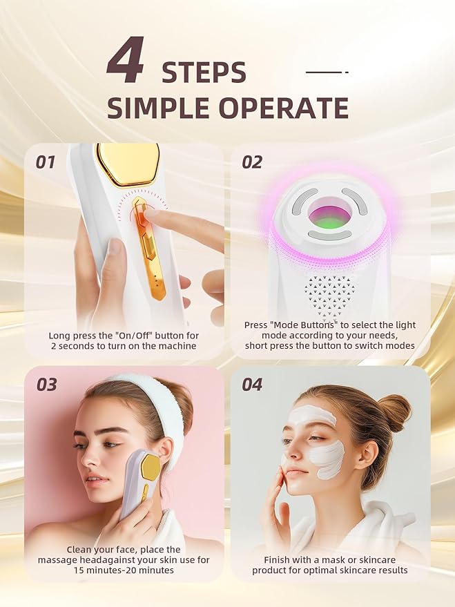 INTEO Multifunctional Facial Massager, Real Glass Glow Device for Face and Neck, Portable Face Massager Tool for Skin Care Pore Care, Enhanced Skin Radiance Effective Against Dullness