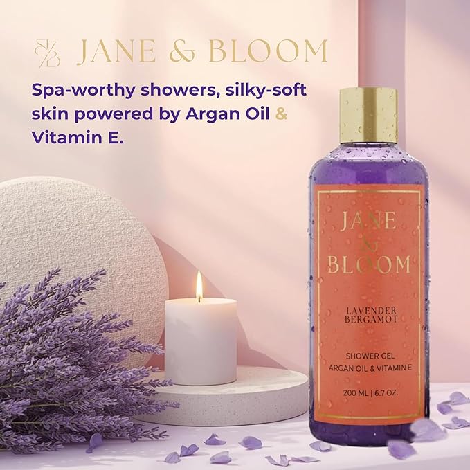 Gifts for Women who has Everything - Lavender & Bergamot Spa Gift Set – Luxury Bath & Body Collection with Shower Gel, Body Lotion & Bath Bombs – Relaxing Self Care Gift for Women – Jane & Bloom