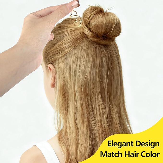 Teenitor 20Pcs Spiral Bobby Pins, Spiral Hair Pins Spin Pins for Hair, Hair Bun Maker, Hair Twist Bobby Pins for Buns Dance Accessories with 10 Hair Ties, Blonde