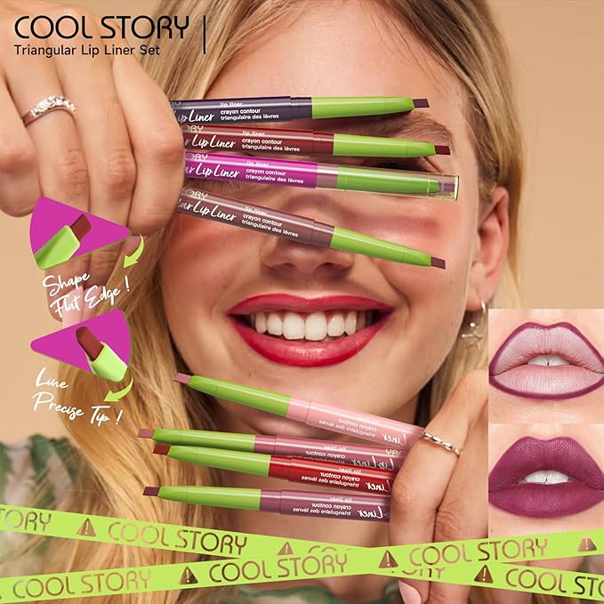 COOL STORY Lip Liner Pencil Stain Long Lasting Waterproof Makeup Set