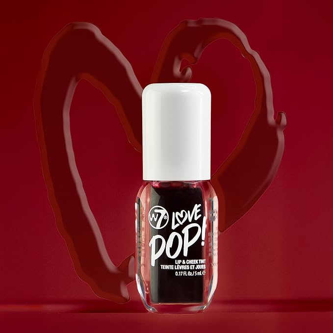 W7 Pop Duo Makeup Set - Love Pop Lip & Cheek Tint + Light Pop Liquid Highlighter - Buildable Colour, Juicy Tint & Glow