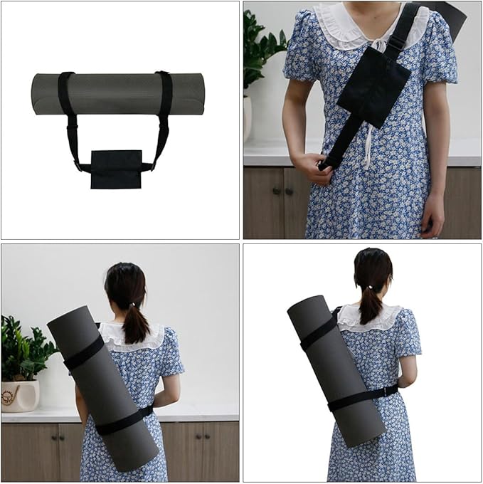 Adjustable Yoga Mat Strap Carrier with Sling Exercise Mat Band for Portable Storage for Yoga and Workout Use