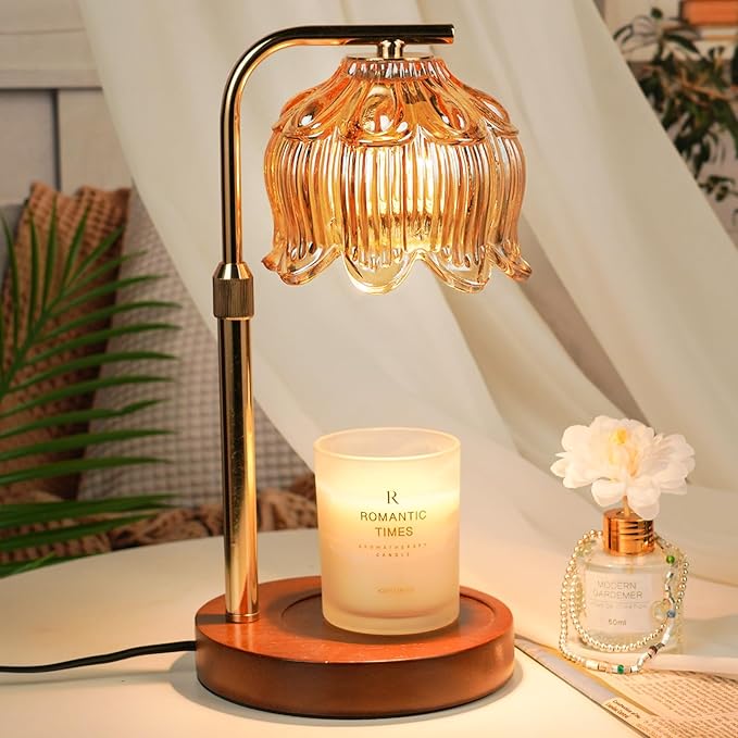 Candle Warmer Lamp for Yankee Candles, Height Adjustable Candle Heater Lamps with Timer, Christmas Birthday Gifts for Women Mom, House Warming New Home Room Decor, with 2 Bulbs