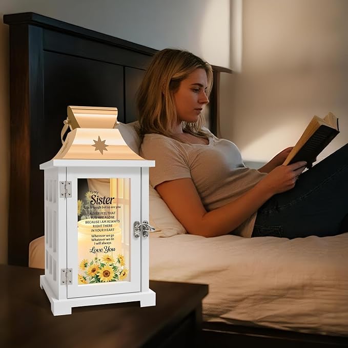 Sister Gifts from Sister, Candle Warmer Lamp Lantern with Timer, Christmas Birthday Gifts for Sisters from Sisters - Thanksgiving Gifts