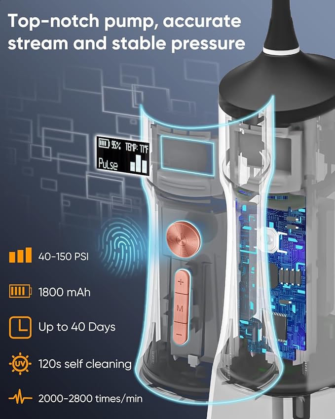 MySmile LP233 Pro Electric Water Flosser Lightning Silver and LP221 Cordless Water Flosser Midnight Black Combo