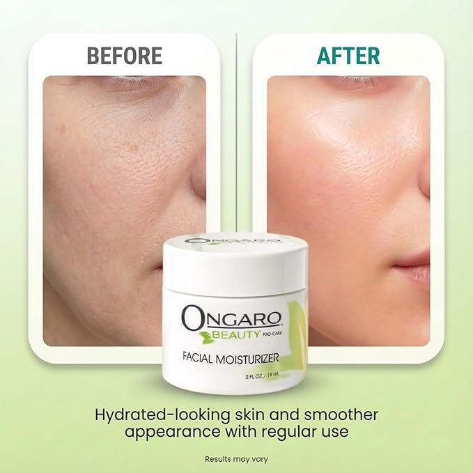 Ongaro Beauty Organic Face Moisturizer - Hydrating Face Cream, Probiotic Moisturizer with Aloe Vera, Vitamin A, C & E - Hyaluronic Acid, Face Lotion for All Skin Types - Nourishes Skin - 2 fl. Oz