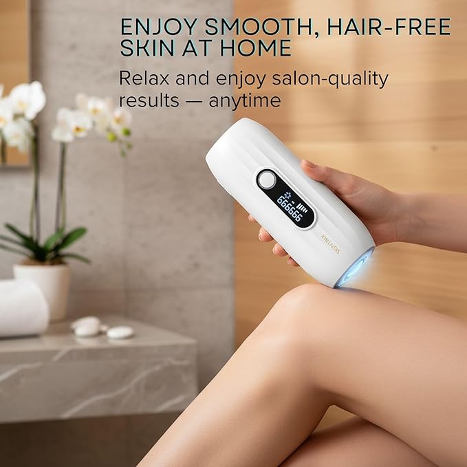 FrostLite Pro Ice Cooling IPL Home Use Hair Removal Device- Gentle & Painless Hair Reduction for Smooth, Hair-Free Skin on Body and Face for Women and Men