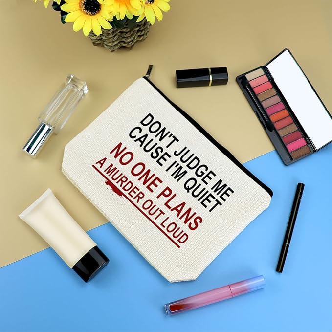 True Crime Gifts Makeup Bag For Women Christmas Gift Cosmetic Bag True Crime Fan Gift True Crime Podcast Lovers Gifts Horror Quotes Gift True Crime Lovers Gift Funny Serial Killer Gift Travel Pouch