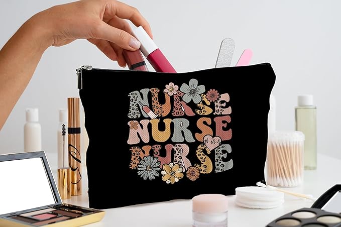 QGFM Nurse Makeup Bags - Cosmetic Bags With Zipper for Women & Student Nurses