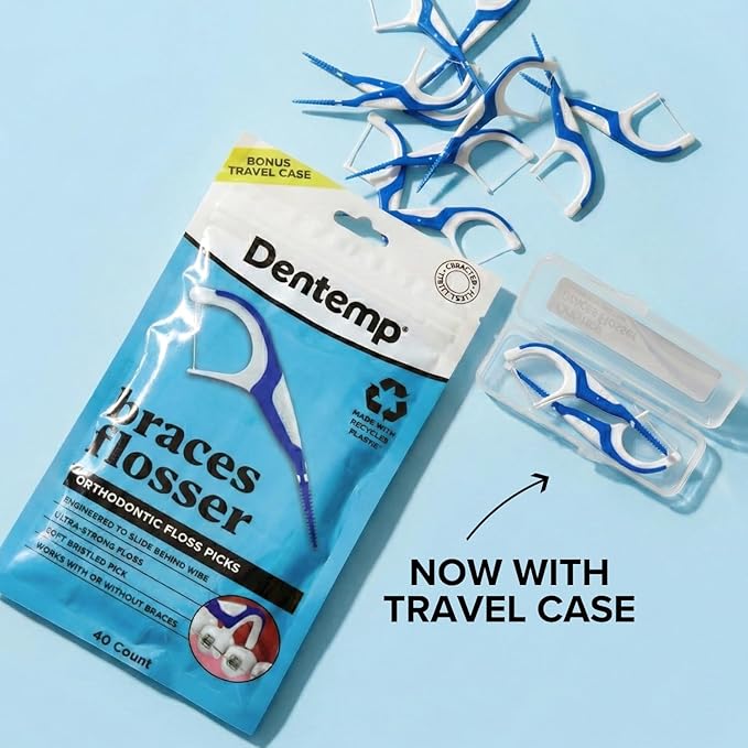 OrVance Braces Flosser - Designed for Braces for an Easy & Effective Clean, Ultra Strong Floss - 40 Count (Pack of 4) - (Packaging May Vary)