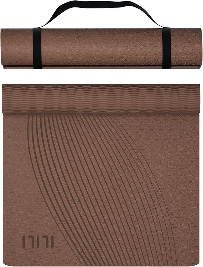 ILILI Yoga Mat, 72x25×0.3 Inch, Non-Slip, TPE Exercise Mat, Tear-Resistant, Fitness Yoga Mat with Carrying Strap, Ideal for Yoga, Pilates, Home Workouts, Stretching & All Fitness Routines
