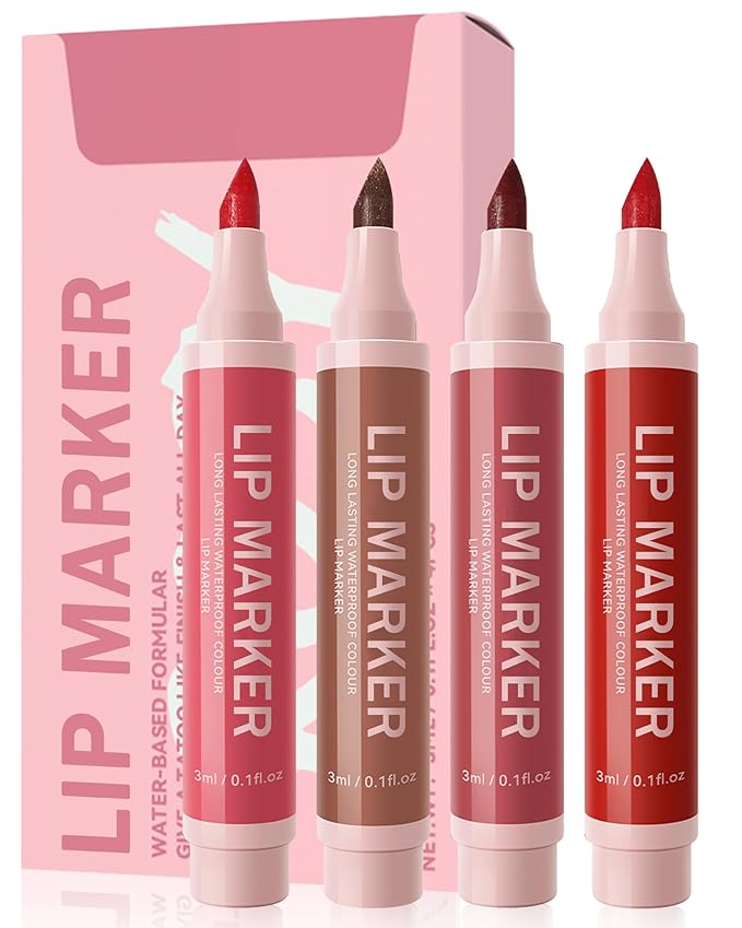 Lip Stain Marker Pen Set-4 Pcs Hydrating Lip