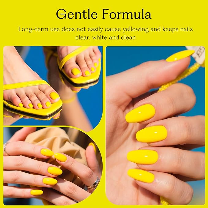 15ML Gel Nail Polish Pure Sheer Same Color Same Bottle Soak Off Gel Polish Art Manicure Salon DIY at Home for Women (Butter Yellow) 1PCS