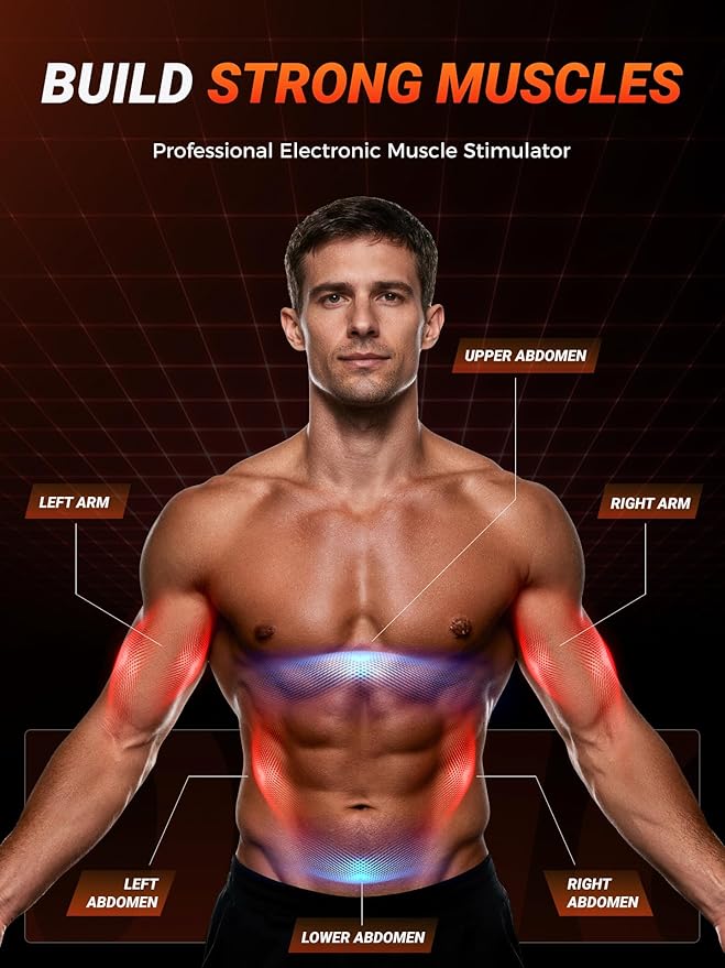 EMS Muscle Stimulator,Ab Stimulator Muscle Toner and Strengthens Abs,Waist, Arms, Legs, for Better Body Conditioning at Home for Men & Women Electronic Muscle Stimulator at Home for Men & Women