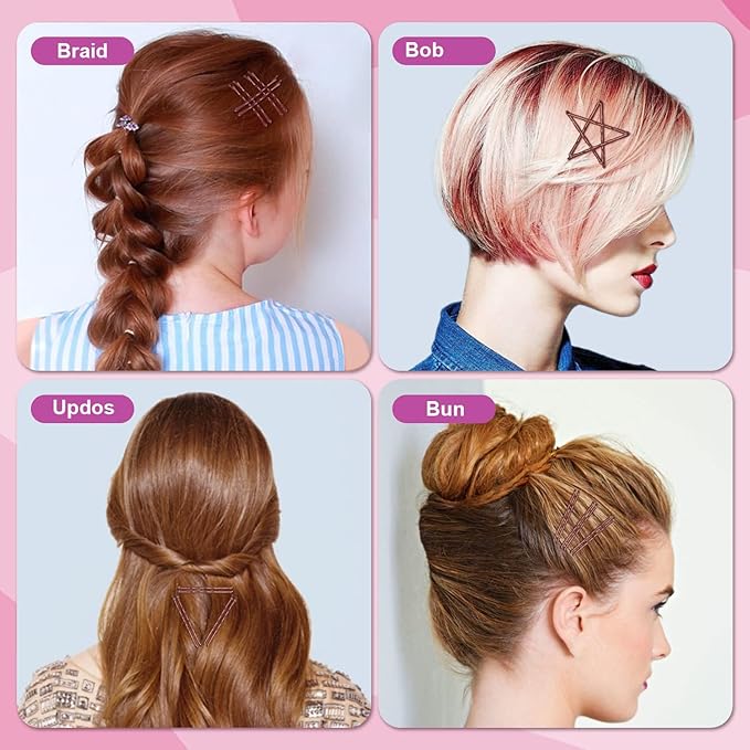MORGLES 2 Inches Brown Bobby Pins Bulk, 120PCS Brown Hair Pins with Box for Women Girls