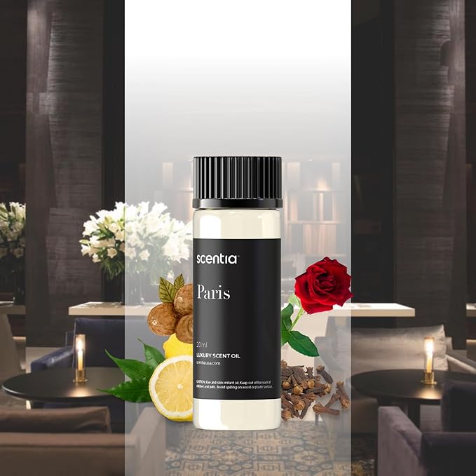 Scentia Diffuser Oil Inspired by The Hotel Costes Paris - 20 mL 0.67 fl oz - Fragrance Oil Blend Rose, Clove & Sandalwood for Aromatherapy Diffuser & Humidifiers - Paris, Thanksgiving Gift