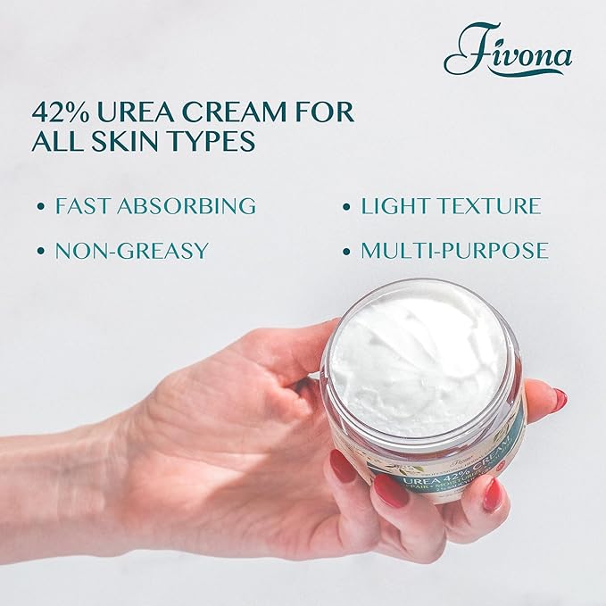 FIVONA 42% Urea Foot Cream for Thick, Rough Dry Skin - Maximum Strength Callus Softening with 2% Salicylic Acid, Tea Tree & Aloe Vera, 100g (3.5 oz) - Deep Moisturizing Foot Care