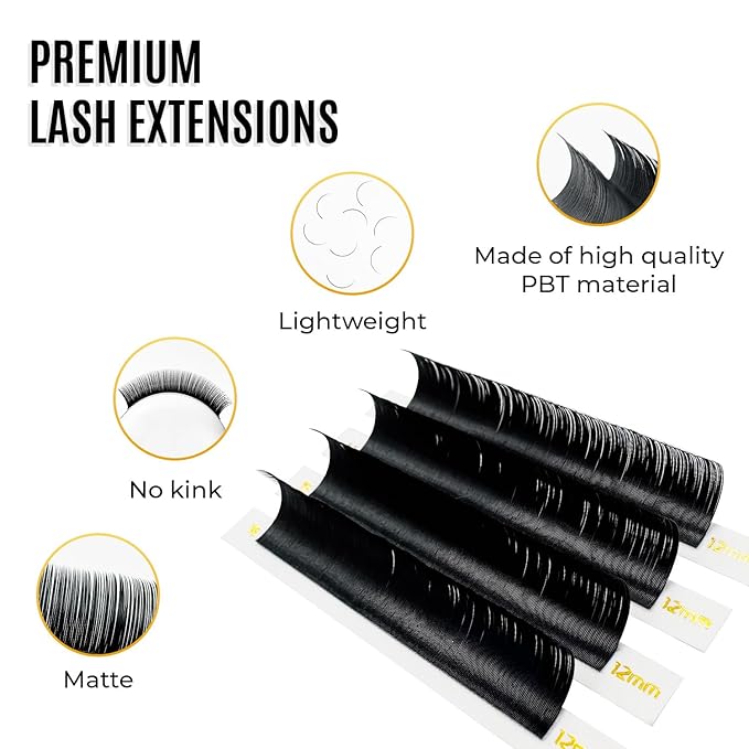 Individual Lashes Semi Permanent Mink Lashes by STACY LASH | Volume & Classic Lash Extensions | CC Curl Eye Lashes | Eyelash Extension Supplies for Lash Tech | 16-Rows Lash Tray | CC-0.05-MIX 10-13