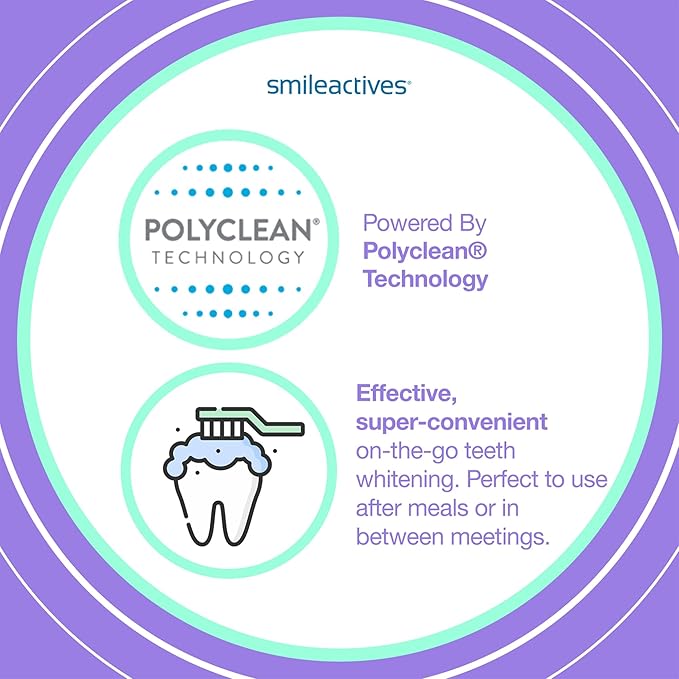 Smileactives Teeth Whitening Pen for White Smile, Fast Tooth Whitener and Stain Remover with Precision Brush Tip, Dental Quality Whitening Gel, Travel Pen, Easy to Use, Vanilla Mint Flavor, 3 Pack