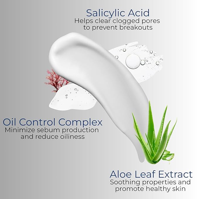 ATWATER Mens Face Moisturizer with Oil Control Complex, Unscented Lightweight Formula - Mens Face Lotion for Oily Skin that Hydrates and Controls Shine - 3.4 oz (2 pack)