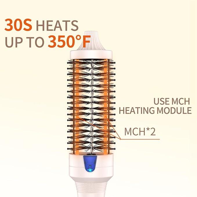 K&K Thermal Brush Blowout Express 1.5 Inch Negative Ion Thermal Round Brush Creates Blowout Look Makes Hair Shinier & Smoother Dual Voltage Easy to Use