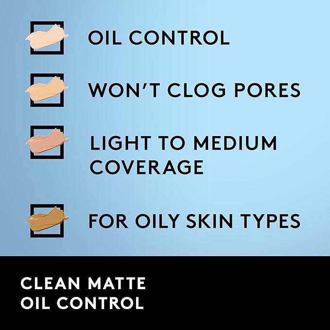 COVERGIRL Clean Matte Liquid Foundation Classic Ivory, , of 2) 1 oz