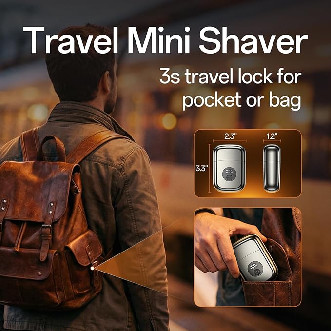 Electric Razor for Men, Foil Shavers Beard Trimmer for Men, Mini Face Shaver for Men, Cordless Travel Body Hair Shaver for Facial, Neck