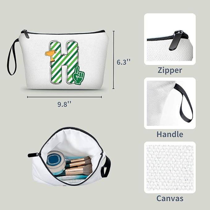 ARIOSEY Football Initial Birthday Graduation Gifts Cosmetic Travel Toiletry Bags Football Accessories Party Favors for Women Girls Daughter Niece Team Coach Friends -H