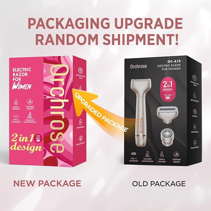 Electric Razor for Women Body: Rechargeable Painless Electric Shaver for Bikini Face Body Legs Underarms - Portable for Travel