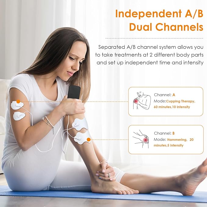 TENS Unit Muscle Stimulator 36 Modes, Rechargeable Dual Channel TENS Machine for Pain Relif Muscle Massager with 12 Premium Electrode Pads and Dust-Proof Storage Bag MH-1088