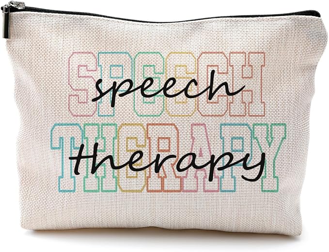 QGFM Makeup Bag for Women - Speech Therapist & SLP Gifts, Cosmetic Bag for Purse
