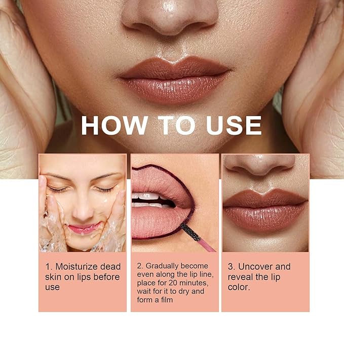 Peel Off Lip Liner, 3Pcs Matte Lip Liner,Waterp
