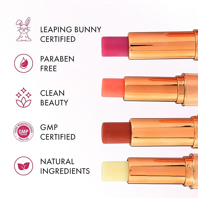 Clinexil Tinted Lip Balm – Anti-Wrinkle Lip Treatment with Deep Hydration & Long-Lasting Moisture. Natural Skincare with Cold Pressed oils – Clean, Non-Toxic Lip Care – 002 Peach Perfect