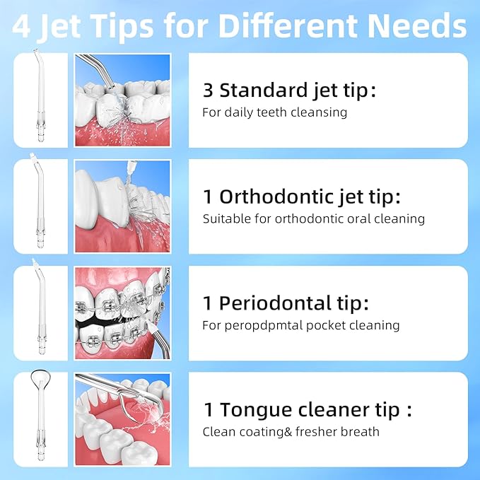 Water Flosser,300ML Water Pulse flossers-5 Modes&6 Replaceable Jet Tips for Teeth Cleaning and Flossing,Rechargeable (Pink)