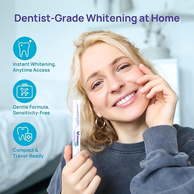 WhiteBite Pro Teeth Whitening Pens for Sensitive Teeth (8 Pens) – 35% Carbamide Peroxide Gel, Desensitizing Gel – Fast Whitening, Enamel-Safe, Travel-Friendly
