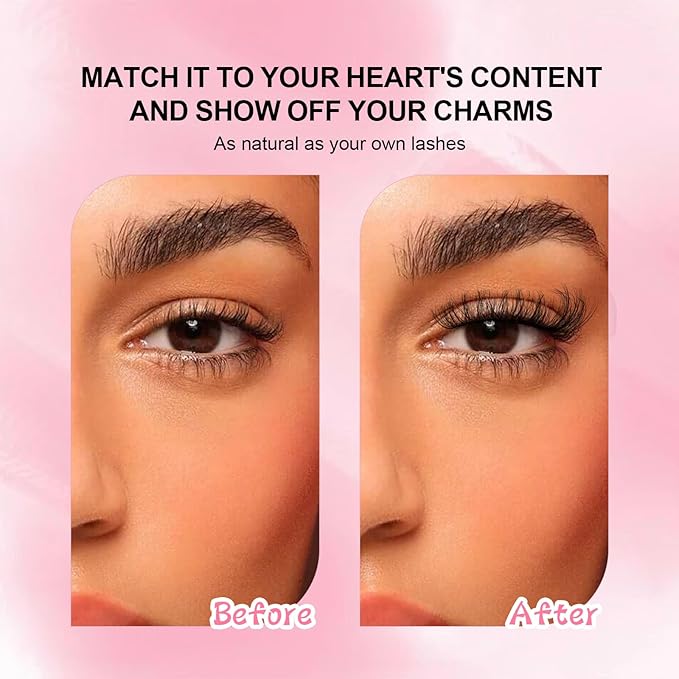 Lash Extension Kit DIY Lash Clusters 10-16mm 104pcs Individual Lashes Clusters Soft Thin Band Natural Volume Eyelash Extension with Lash Bond and Remover, Lash Tweezers for Self Use 33#