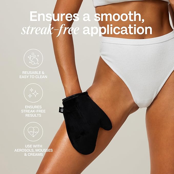 Bali Body Ultra Dark Self-Tanning Mousse + Mitt Bundle | Deep Looking Perfect Bronzed Shade | Streak-Free Green Based Tinted Self-Tanner + Reusable Stain-Free Tan Applicator | Vegan, Cruelty Free