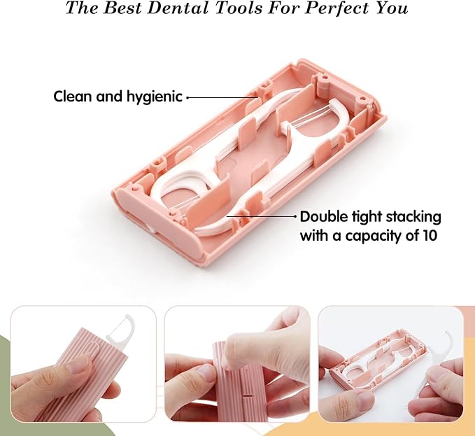 Dental Floss-LIAMOSS Floss Pick Dispenser,120 Count PinkBlue Flossers for Adults,Dental Pick,Floss Threaders,Toothpicks Sticks,The Best Dental Tools for Cleaning Teeth & Oral Care…