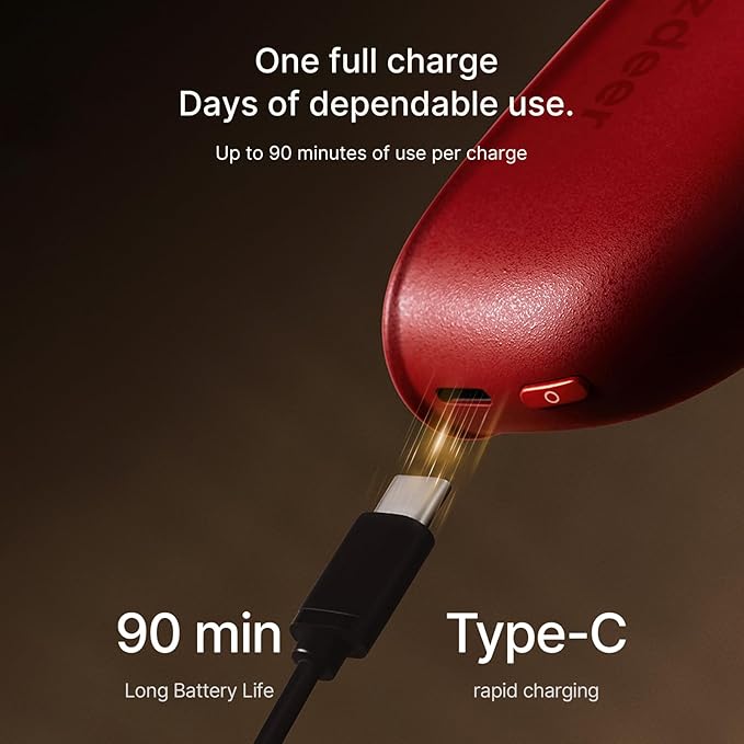ZDEER LED Red Light for Face & Neck Massager Facial Care Device – Electric Gua Sha Brass Tool with Heat & Vibration for Firming, Sculpting & Skincare, Red