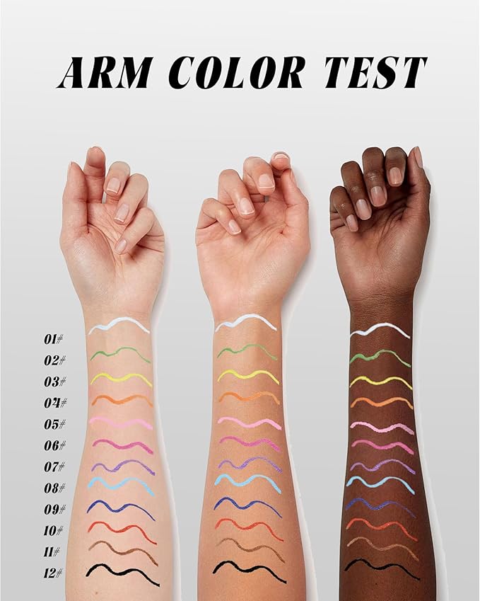 Colored Liquid Eyeliner Pen, Yellow Waterproof Waterline Matte Eye Liner Pencil, High Pigmented Long Lasting Quick Drying Colorful Eyeliner Pencils for Women, Valentine’s Day Eye Makeup Gifts-03