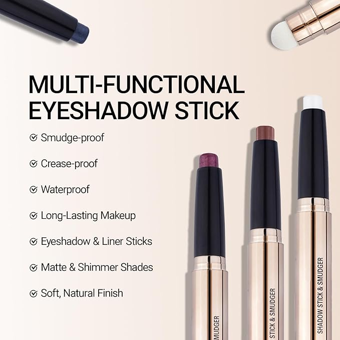 Erinde Waterproof Cream Eyeshadow Stick, Midnight Blue Shimmer Eye Shadow Sticks, Cream to Powder Eyeshadow Crayon, Buildable & Blendable Long-Lasting Eye Shadow Stick, Vegan & Cruelty-Free, C12