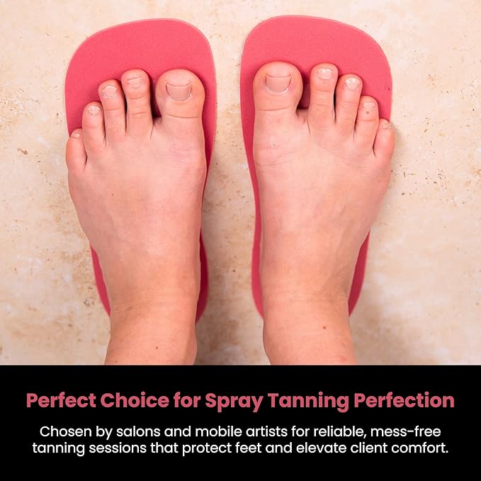 Professional 40 Pairs Spray Tan Feet Pads - Disposable Foam Feet Protectors for Tanning Hygienic & Comfortable Feet for Spray Tanning - Spray Tan Foot Covers for Tanning Tent (Pink)