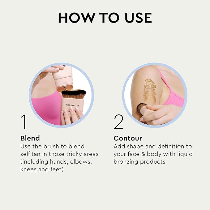 Tanologist Blending Brush, For Tanning Mousse, Water & Gradual Tanning Lotion, Streak-Free Self-Tanner Application, Contour & Define Face & Body, Vegan & Cruelty-Free Body Brush, 1 Count