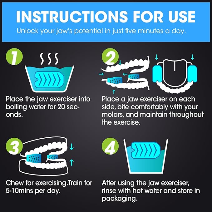 CXYARY 2024 Upgraded Model 6PCS Jaw Exerciser 3 Resistance