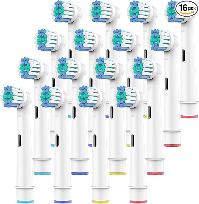 Toothbrush Heads for Oral B, 16 Pack Professional Electric Toothbrush Replacement Heads Medium Soft Dupont Bristles Replacement Toothbrush Heads Precision Clean Brush Heads Refills