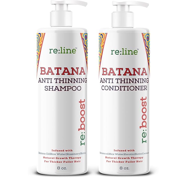 Batana Shampoo and Conditioner for Thinning Hair I Shampoo and Conditioner for Men & Women with Raw Organic Batana Oil for Growth I Shampoo and Conditioner Set for Hair Growth DR SEBI
