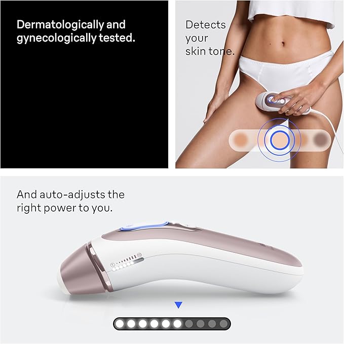 Braun Smart IPL, Vogue’s Best Hair Removal Device, Skin i·Expert Pro 7: at Home Laser Hair Removal, Permanent Visible Hair Reduction, Free App, Vanity Case, Venus Razor, 4 Smart Heads, IPL7387