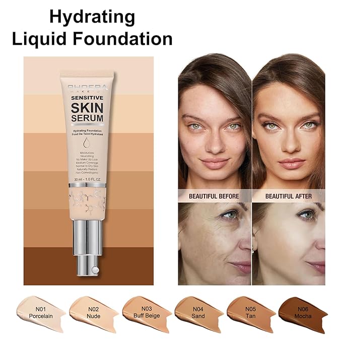2024 New PHOERA Foundation Makeup for Mature Skin, (N02 Nude)