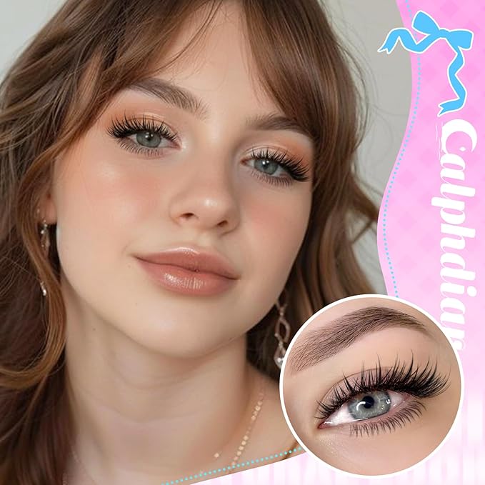 calphdair Natural Lash Clusters with Bottom Lashes DIY Wispy Cluster Eyelash Extensions C-curly Individual Lashes 11-13mm Short Eyelash Clusters Manga Cluster Lashes with Bottom Lash Extension 164pcs