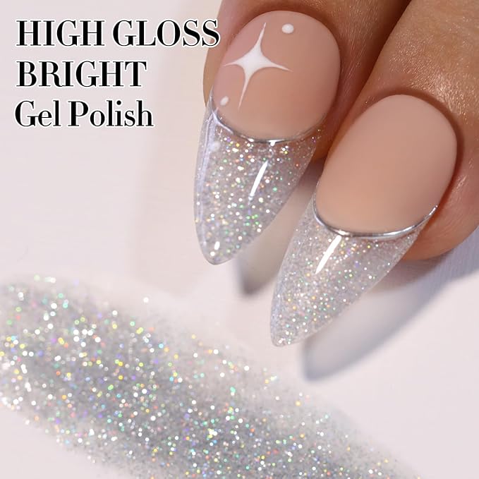 Double Rhythm 15ML Glitter Gel Polish Shimmer Reflective Holographic Color Magnetic for Nail Art Salon DIY at Home (B1136)